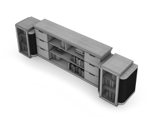 کتابخانه-و-ویترین-کوتاه-ویژه-اتاق-مدیر-عامل-استلار-تیپ-6052-41 -  - https://mohitara.com